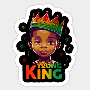 Black History Month Shirts For Young King Afro Boys Kids Sticker